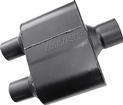 Flowmaster; Black Super 10 Series Muffler; With 3" Center Inlet; 2.5" Dual Outlet