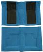 1969-71 Ford Torino GT Convertible Automatic - Loop Carpet Kit w/ 2 Black Inserts - Bright Blue