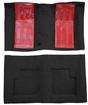 1970-71 Ford Torino GT Convertible 4-Speed - Loop Carpet Kit w/ Red Inserts - Black