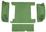 1974-76 Ford Bronco w/ 2 Gas Tanks & Tailgate Lock - Cargo Area - Molded Cutpile Carpet Kit - Willow Green