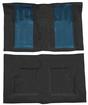 1971 Ford Torino GT Convertible Automatic - Loop Carpet Kit w/ 2 Bright Blue Inserts - Black
