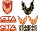 1987-90 Trans Am GTA Emblem Set - Bright Red with Gold Accents