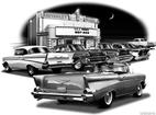 1957 Black And White print (57 Convertible AT TheATre)