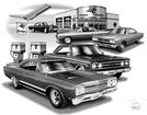 1967-70 Plymouth Belvedere / GTX "Flash Back print" (1967, 1968 Models Featured)