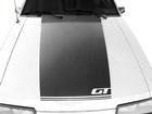 1985-86 Mustang GT Hood Decal - Flat Black With GT