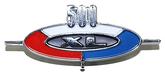 1963-64 Ford Galaxie; Glove Box Emblem; 500 XL Script; Red, White, Blue