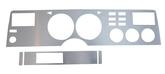 1975-78 Mustang II; Aluminum Dash Panel Insert Set; With Factory AC; With Clock, Without Coin Tray
