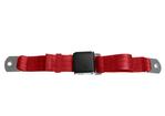 Universal 2-Point Lap Belt with Black Wrinkle Finish Lift Latch Buckle and Bright Red Belt