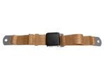 Universal 60" 2-Point Lap Belt with Black Wrinkle Finish Lift Latch Buckle and Tan Belt
