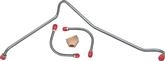 1967-68 396/375Hp Original Material Fuel Pump to Carb Line Set with Holley 4bbl Carb (4 Piece Set)
