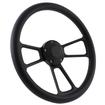 Forever Sharp 14" Black Billet Muscle 5 Bolt Steering Wheel with Black Vinyl Half Wrap