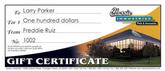 Classic Industries Gift Certificate; $1000.00