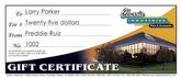 Classic Industries Gift Certificate; $25.00 