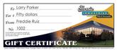 Classic Industries Gift Certificate; $50.00 