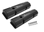 1958-86 Chevrolet; 283-400; Sniper; Fabricated Aluminum Valve Covers; Flat Top With Black Finish