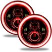Oracle Lighting 7" High Powered Led Headlights; High/Low; Black Bezel; Red