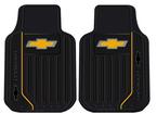 1954-2006 Chevrolet; Bow Tie Front Floor Mats; Black with Gold Bow Tie Logo; Heavy Duty; Pair;