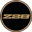 2-1/8" GTA Wheel Center Cap Emblem with Gold Z28 Logo and Black Background