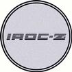 2-1/8" GTA Wheel Center Cap Emblem with Black IROC-Z Logo and Silver Background