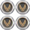 1982-92 Firebird - Wheel Center Cap Set - Silver with Late Gold Bird Emblem & Metal Clips (4 pc)