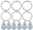 1965 Chevrolet Impala, Bel Air; Tail Lamp Lens Trim Ring And Ornament Set; 12-Pieces