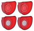 1968 Biscayne, Bel Air Tail Lamp and Back-Up Lens Set; 4-Pieces; With Single Circular Chrome Accent Trim