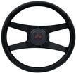 1969-94 GM - GT Pro Leather Sport Steering Wheel  Black 4-Spoke Billet Horn & Hub W/ Red Bowtie