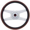 GT Pro Touring 4-Spoke Sport Steering Wheel Kit  with Polished Billet Hub,  Red Bow Tie Horn Cap