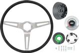 1969-72 Comfort Grip Steering Wheel Kit  - w/o Tilt Wheel - Silver Spokes- Black Grip