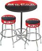 1948-53 Mopar Black/Red Logo Table With Footrest & Stool Set - Table & 2 Chrome Stools; Style 3