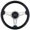 1970-75 Mopar - Black Ash Wood Steering Wheel Kit with Teardrop Spokes - Plymouth Logo