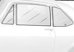 1968-72 Chevy II / Nova / Ventura; 2-Door Coupe; Side Glass Set (6 Piece); Clear
