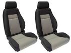 Procar Elite 1100 Series Bucket Seats - Black Velour / Gray Velour