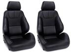 Procar Rally DLX Recliner Bucket Seats with Headrests - Black Vinyl 