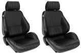 Procar Rally XL Recliner Bucket Seats with Headrests - Black Vinyl