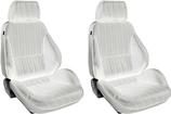 Procar Rally XL Recliner Bucket Seats with Headrests - White Vinyl