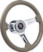 1969-74 Firebird without Tilt Steering Wheel Kit with Gray Leather Grip and Chrome Center 