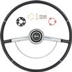 1964 Impala; Steering Wheel Kit; with Chrome Horn Ring, Horn Cap, Mounting Kit; Black