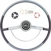 1964 Impala; Steering Wheel Kit; with Chrome Horn Ring, Horn Cap, Mounting Kit; Two-Tone Blue