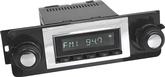 1967-72 GM Truck Hermosa Radio - Black Radio with Buttons, Black / Chrome Bezel and Knobs