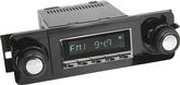1967-72 GM Truck Hermosa Radio - Chrome Radio with Buttons, Black Bezel, Black and Chrome Knobs