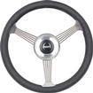 1969-94 Banjo Style Leather Steering Wheel with Stainless Spokes