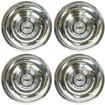 Rally Wheel Cap Set; Disc Brake Wording; Stainless Steel Base; Chrome Plated Die Cast Ornament; 4-Piece Set