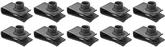 U-Type Extruded Clip Nut, Fits 1/4-20 Bolts, Black Phosphate Coated, 10 Piece Set