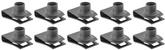 U-Type Extruded Clip Nut, Fits 5/16-18 Bolts, Black Phosphate Coated, 10 Piece Set