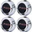 1967-72 Pontiac Rally Il; Wheel Center Cap; "PMD" Lettering; Black With Red; Set Of 4