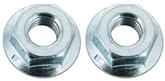 M6-1.0 Metric Standard Flange Spin Lock Nut with Serrations; Pair