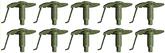 Wire Tail Molding Clip, #8-32, 3/4" Long, Green Dip Coated, 10 Piece Set