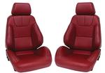 Procar Rally DLX Recliner Bucket Seats with Headrests - Maroon Vinyl