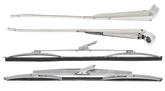 1968-79 Nova/X-Body Wiper Arm And Blade Set; Stainless Steel; 16" Aero Style